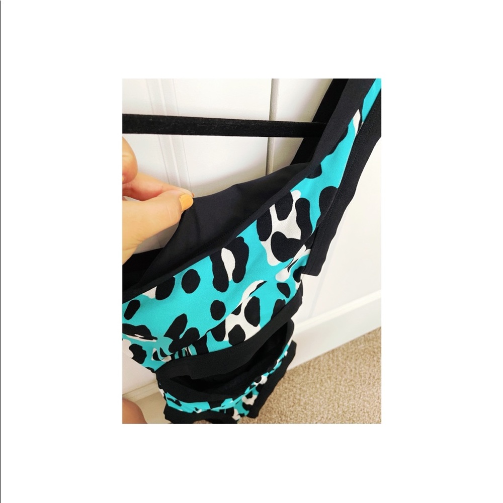 MICHAEL KORS BLUE CHEETAH CUTOUT SWIMSUIT - Picture 5 of 7